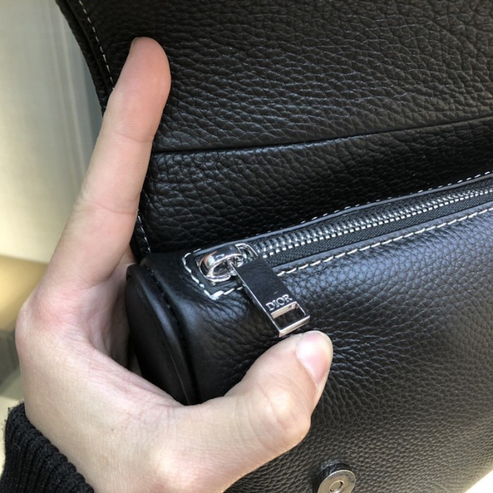 Dior Saddle Bag Black Grained Calfskin