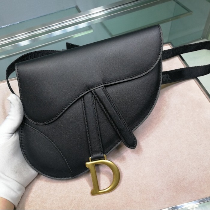 Dior Saddle Belt Bag Calfskin Leather Black