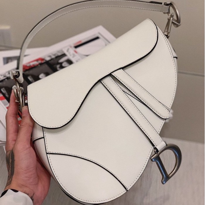 Dior Saddle Calfskin Bag White