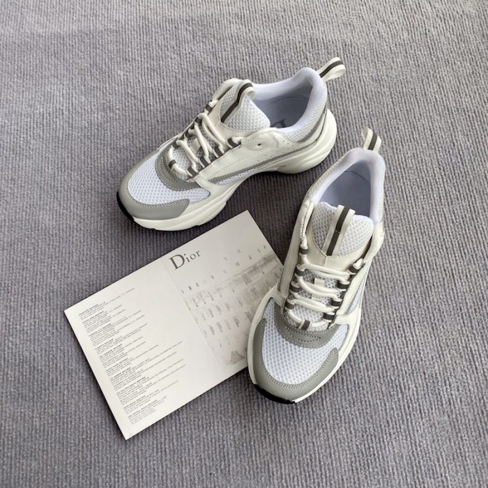 Dior B22 Sneaker in technical knit and cream calfskin