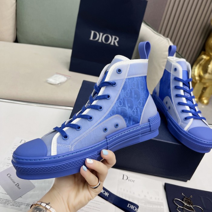 B23 High-Top Sneaker Blue Dior Oblique Canvas