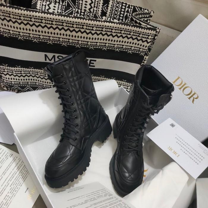 Dior D-Leader Ankle Boot Black Quilted Cannage Calfskin