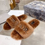 Replica Dior Fur Women Dway Slides