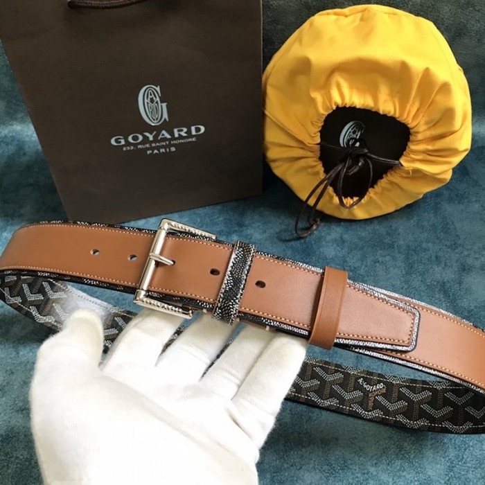 NEW Goyard Man's Leather Belt Tan