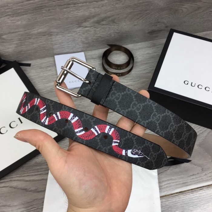 Gucci GG belt with Kingsnake print Black