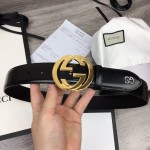 Replica Gucci Smooth Leather Belt