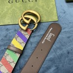 Replica Gucci Striped belt with Double G