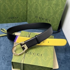 Replica Gucci Two-tone belt with G buckle