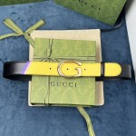 Replica Gucci Two-tone belt with G buckle