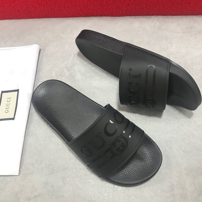 Gucci Logo Rubber Slide Sandal Black