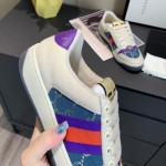 Gucci Screener leather sneaker Denim /  Purple