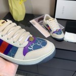 Gucci Screener leather sneaker Denim /  Purple