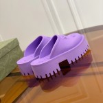 Replica Gucci Women's platform perforated G sandal
