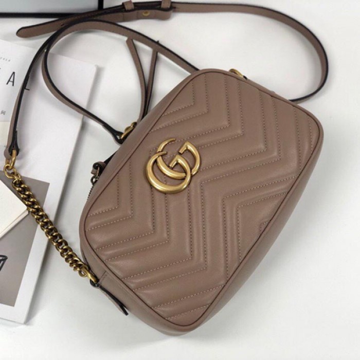 Gucci GG Marmont Small Matelasse Shoulder Bag Nude 447632