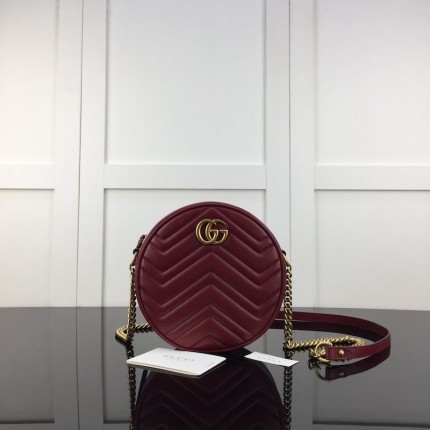 Replica Gucci GG Marmont mini round shoulder bag