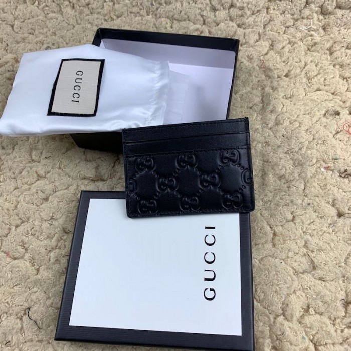 Gucci Signature leather card case Black