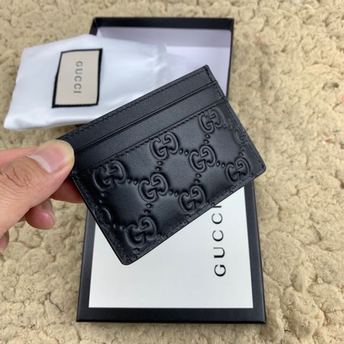 Gucci Signature leather card case Black