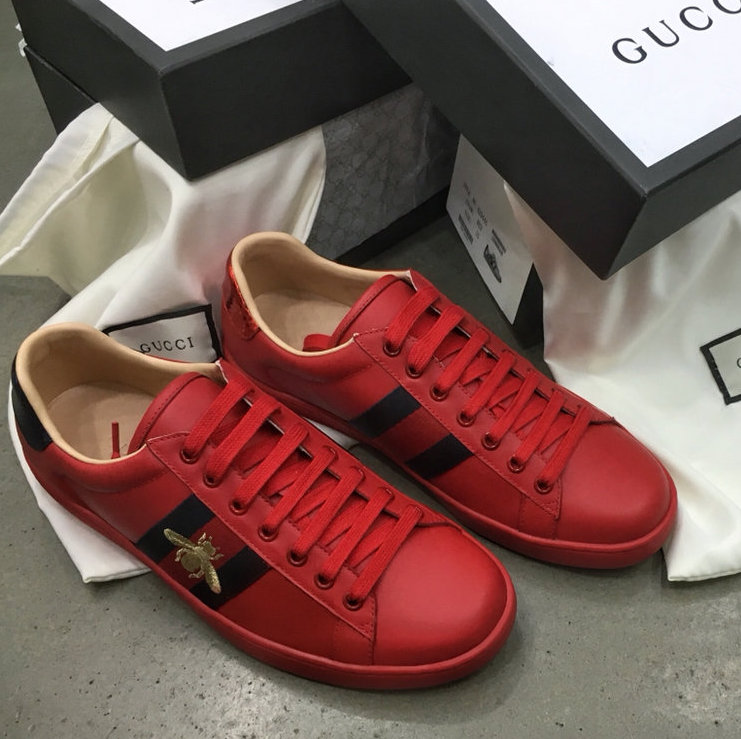 Gucci Men's Ace embroidered sneaker with Bees Red