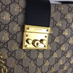 Replica Gucci Padlock small GG bees shoulder bag