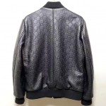 Replica Gucci GG leather bomber jacket