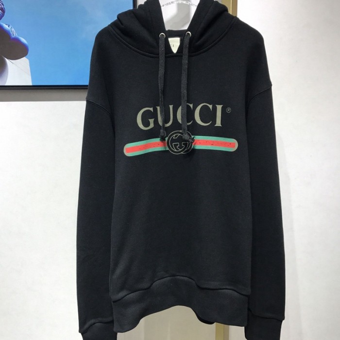 Gucci Oversize Hoodie with Classic Gucci logo Black