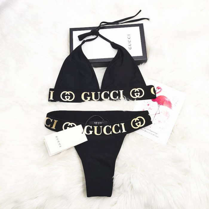 Gucci Bikini Split with GG Logo Black