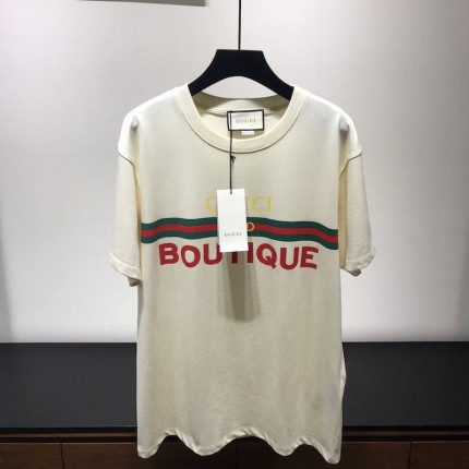 Replica Gucci Boutique print oversize T-shirt