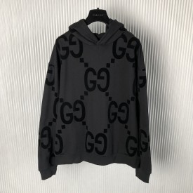Replica Gucci GG flocked print cotton fleece sweatshirt