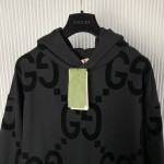 Replica Gucci GG flocked print cotton fleece sweatshirt