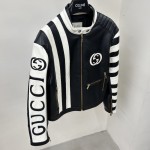 Replica Gucci Goat leather biker jacket
