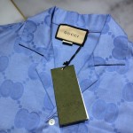 Replica Gucci Jumbo GG cotton jacquard bowling shirt