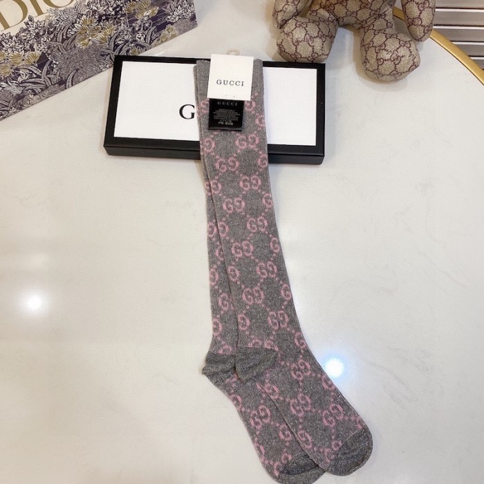 Gucci Lame GG socks Women Grey