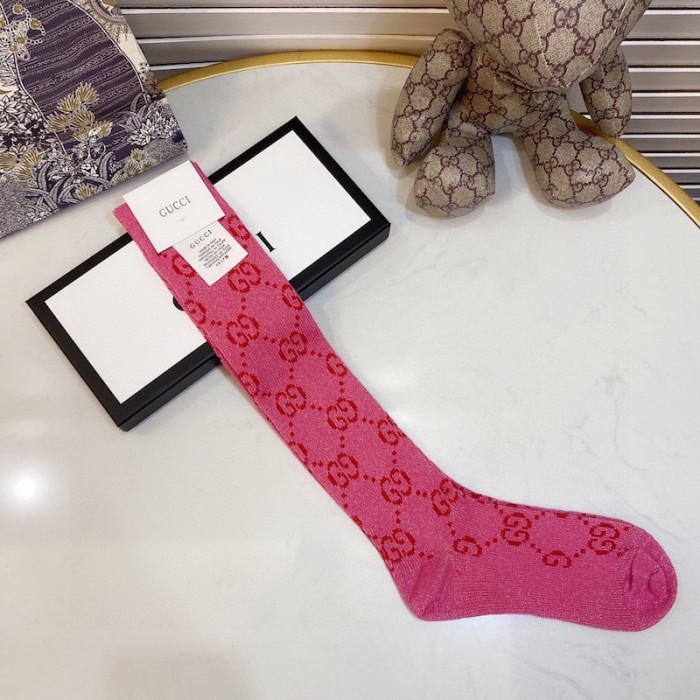 Gucci Lame GG socks Women Pink