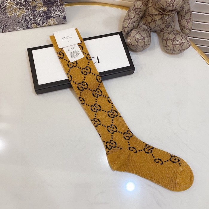 Gucci Lame GG socks Women Yellow