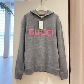Replica Gucci Wool hooded sweatshirt Grey