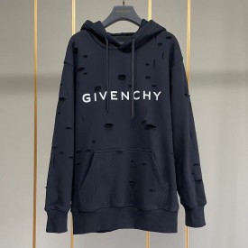 Replica Givenchy hoodie in fleece with destroyed effect