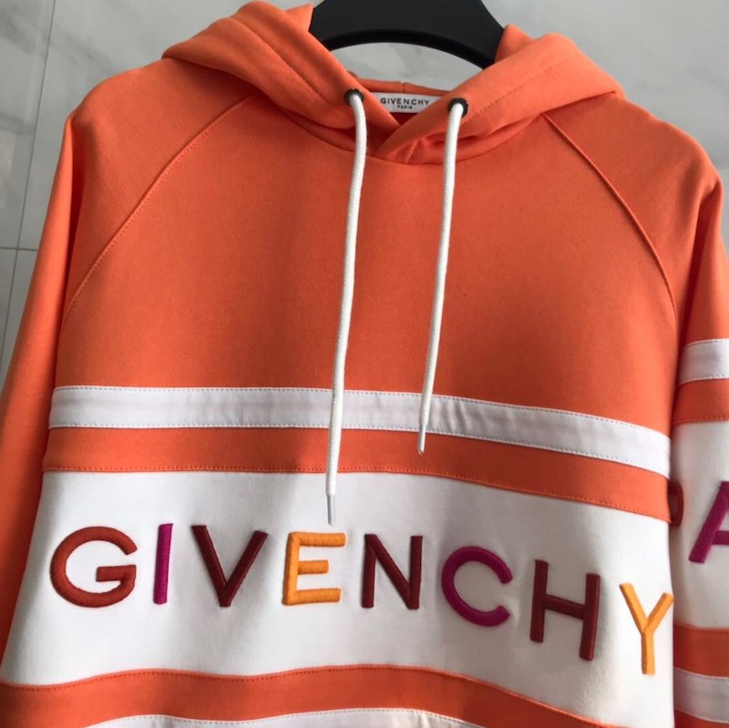 Givenchy hoodie with contrasting stripes orange