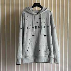 Replica Givenchy hoodie in fleece with destroyed effect