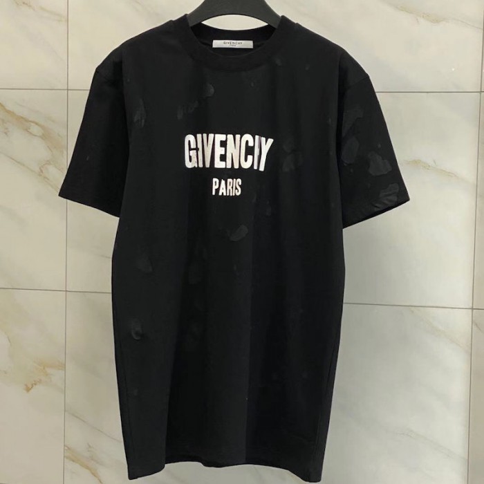 Givenchy Paris Destroyed Oversized T shirt Black