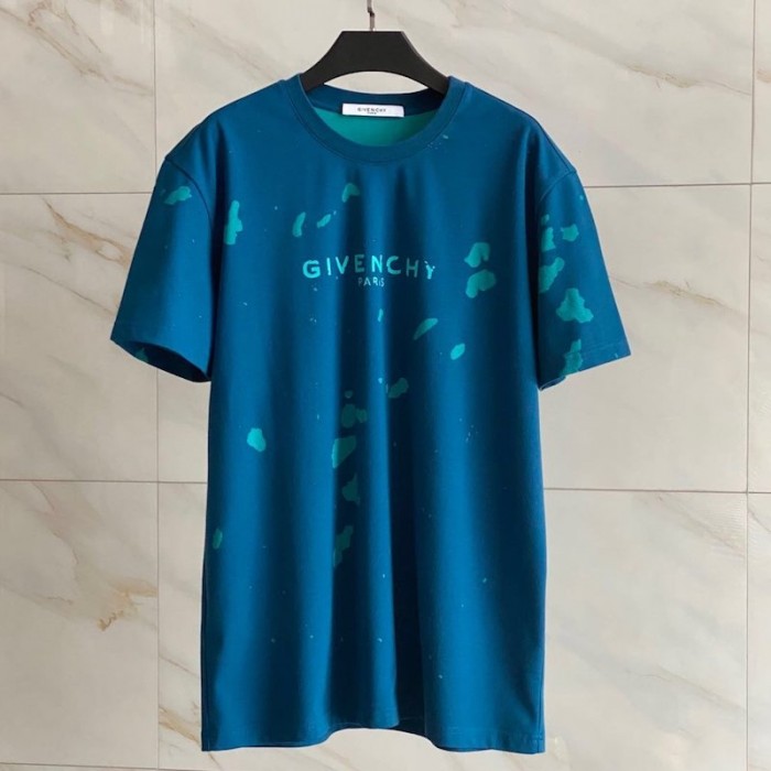 Givenchy Paris Destroyed Oversized T shirt Jean Blue