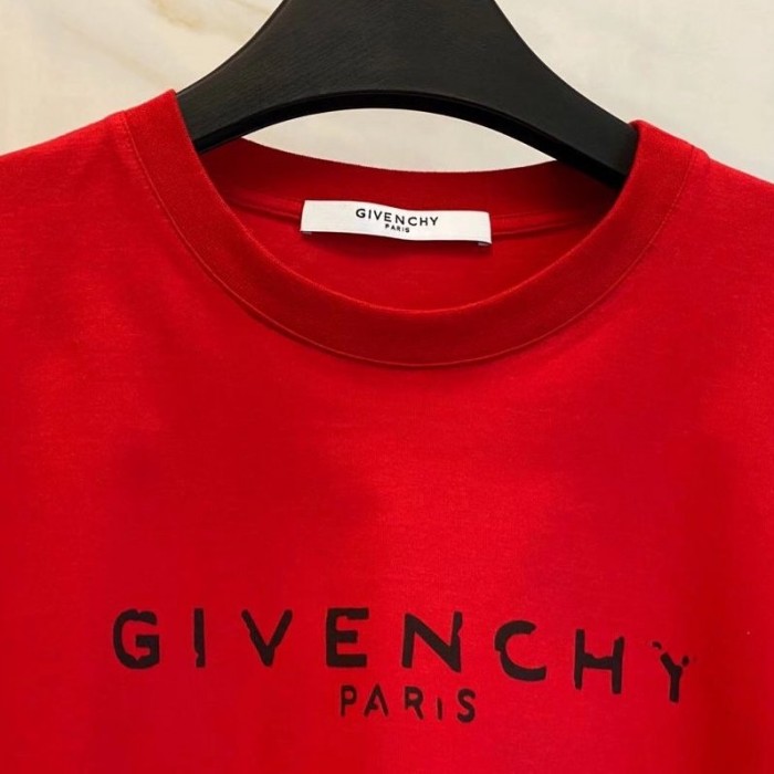 Givenchy Blurred Givenchy Paris Oversized T shirt Red