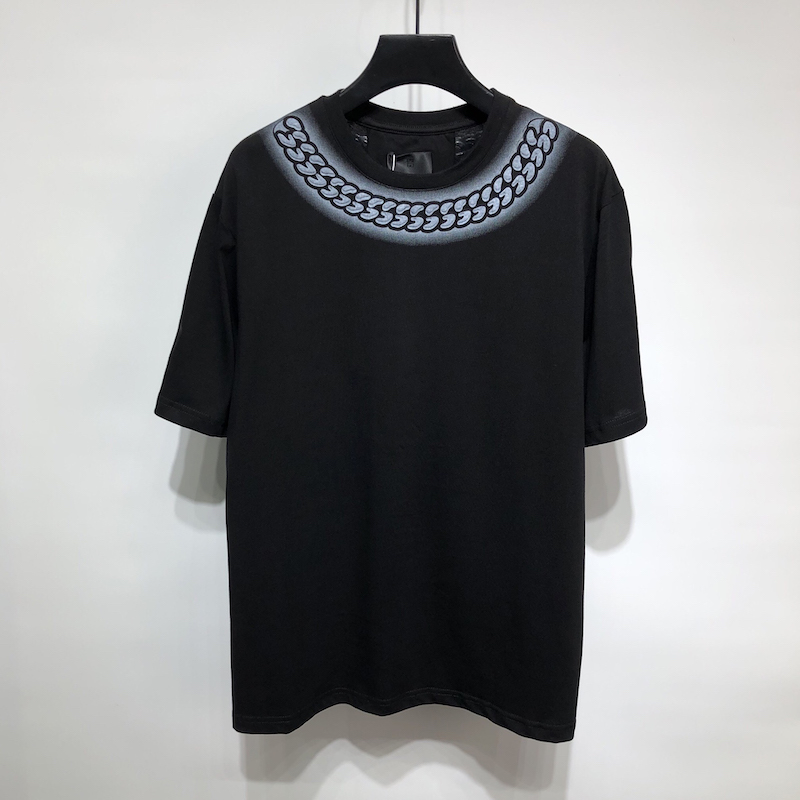 Givenchy Slim fit t-shirt with tag effect embossed chain collar