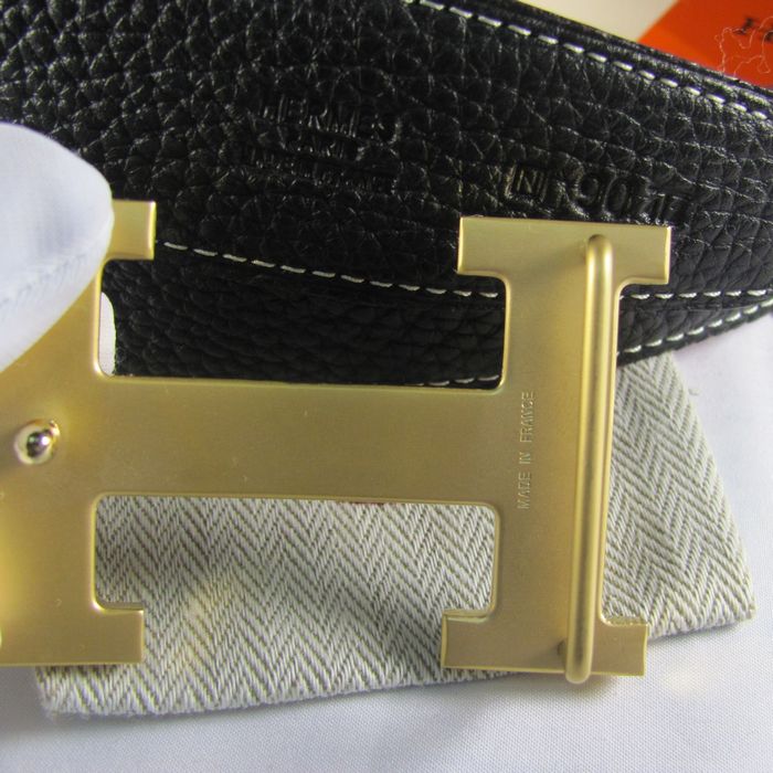 Hermes Reversible Togo Leather 38MM Belt Black