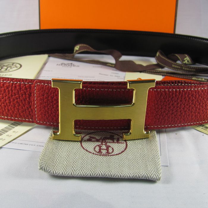 Hermes Reversible Togo Leather 38MM Belt Red
