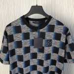 Replica Louis Vuitton Damier Short-Sleeved Cotton T-Shirt