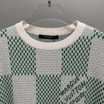 Replica Louis Vuitton Damier Knitted Short-Sleeved Crewneck