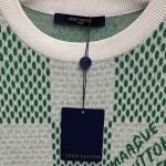 Replica Louis Vuitton Damier Knitted Short-Sleeved Crewneck