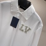 Replica Louis Vuitton Poplin Polo With Embroidered LV Patch