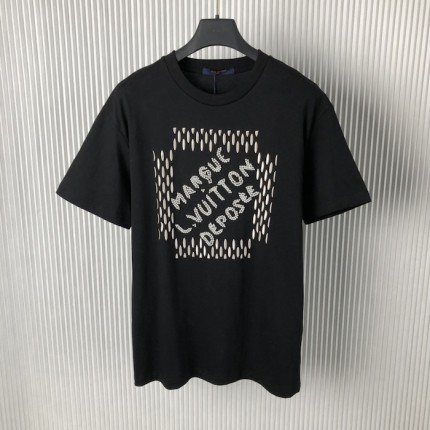 Replica Louis Vuitton Embroidered Signature Cotton T-Shirt