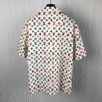 Replica Louis Vuitton Monogram Printed Short-Sleeved Silk Shirt